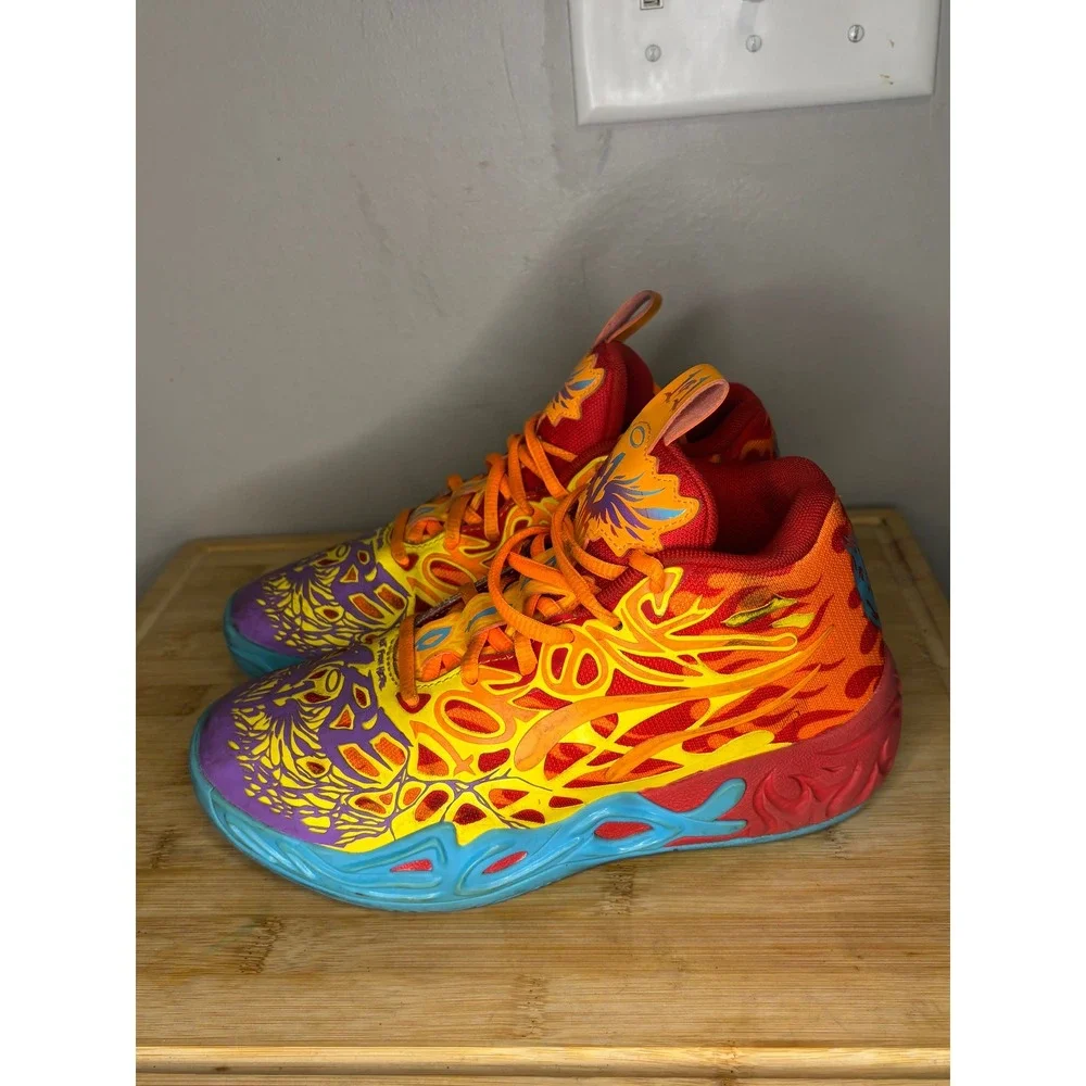 Puma MB.02 LaMelo Ball Phoenix Red Orange Yellow Kids Basketball Shoes 377414-01